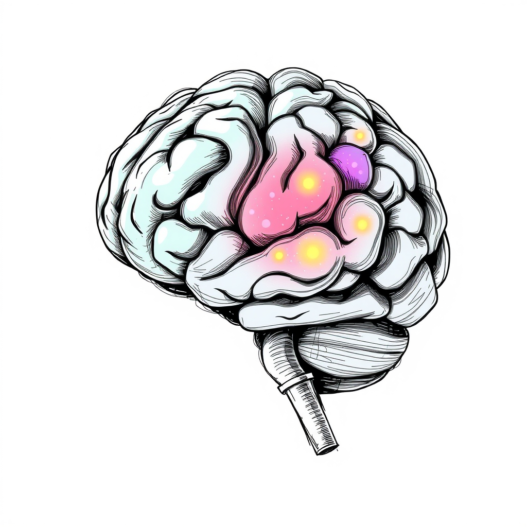 A human brain holding gifts of intelligence and creativity